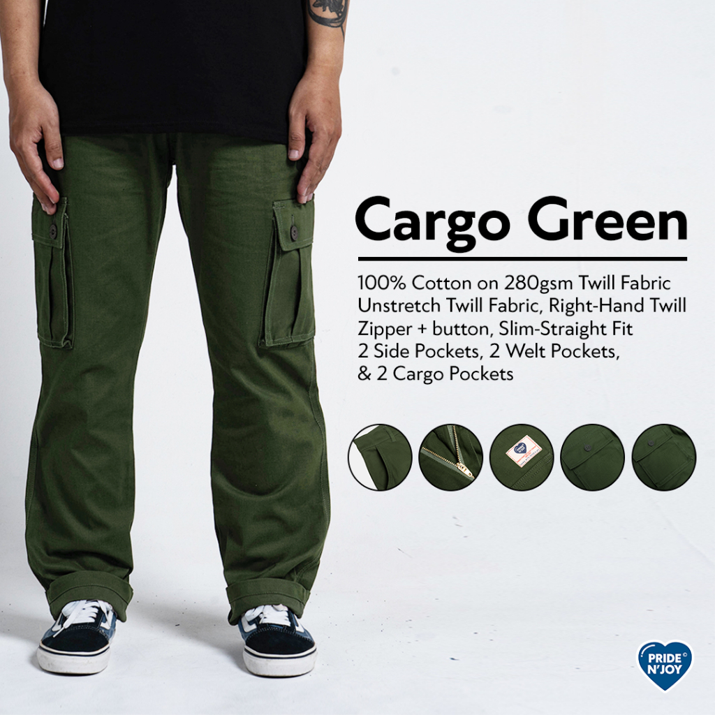 Celana Panjang Cargo Basic Green Olive