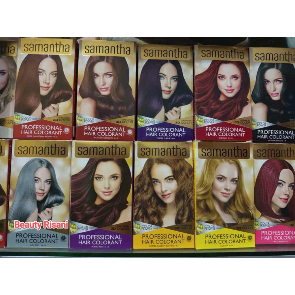 COD Samantha Profesional Hair Color/Pewarna Rambut Permanen 25ml×2