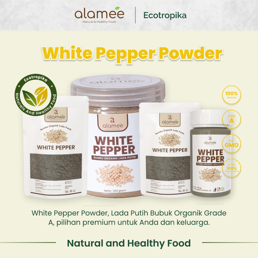 

Ecotropika Lada Putih Bubuk White Pepper Powder Merica Whitepepper Bumbu Dapur Instan Tanpa Campuran