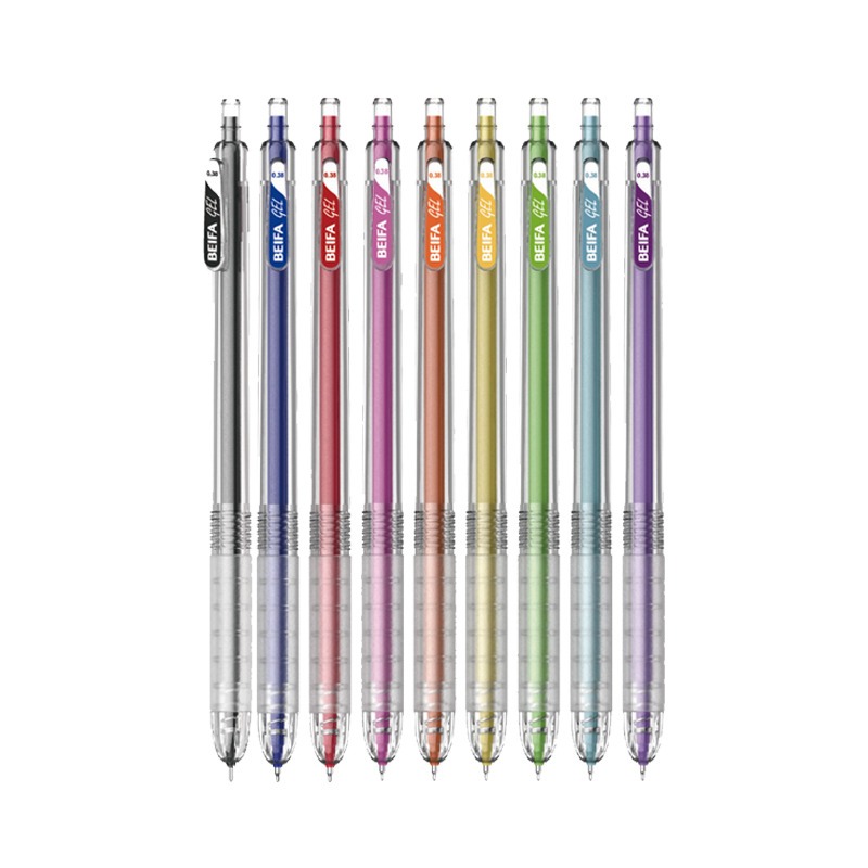 

Pulpen Pen Gel Set 8 Warna BEIFA 0.5 mm Color Set Gel Pen Rectract Bagus + Case