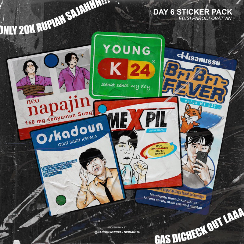 

sticker pack DAY6 parodi obat