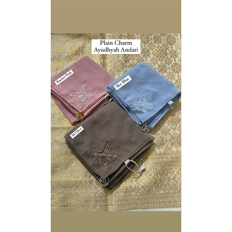 AYU DYAH ANDARI ~ New Plain Scarf With charm