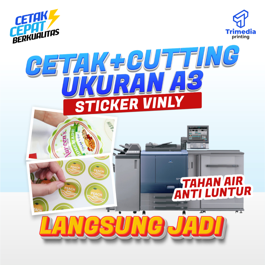 

Cetak+ Cutting Ukuran A3 Sticker Vinly Susu