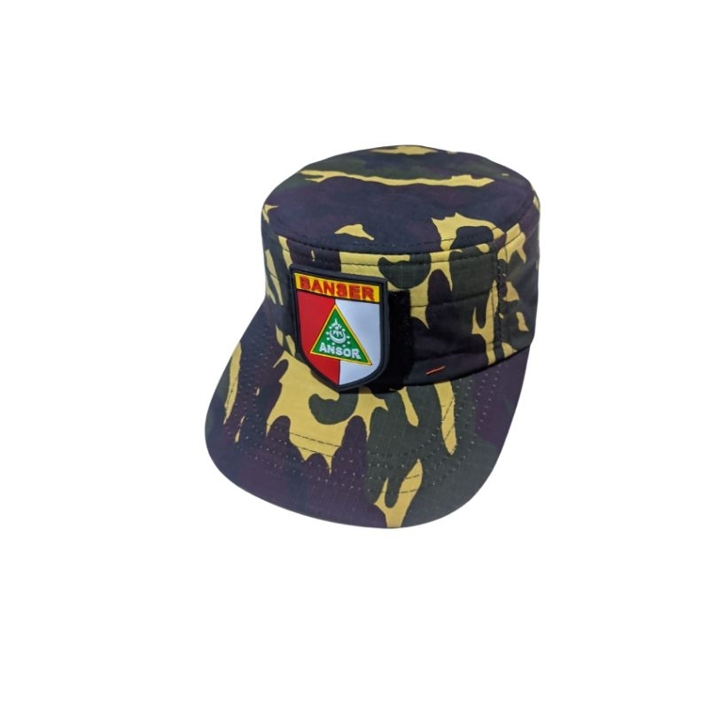 Topi Komando Velcro Plus Patch Ansor Loreng Banser