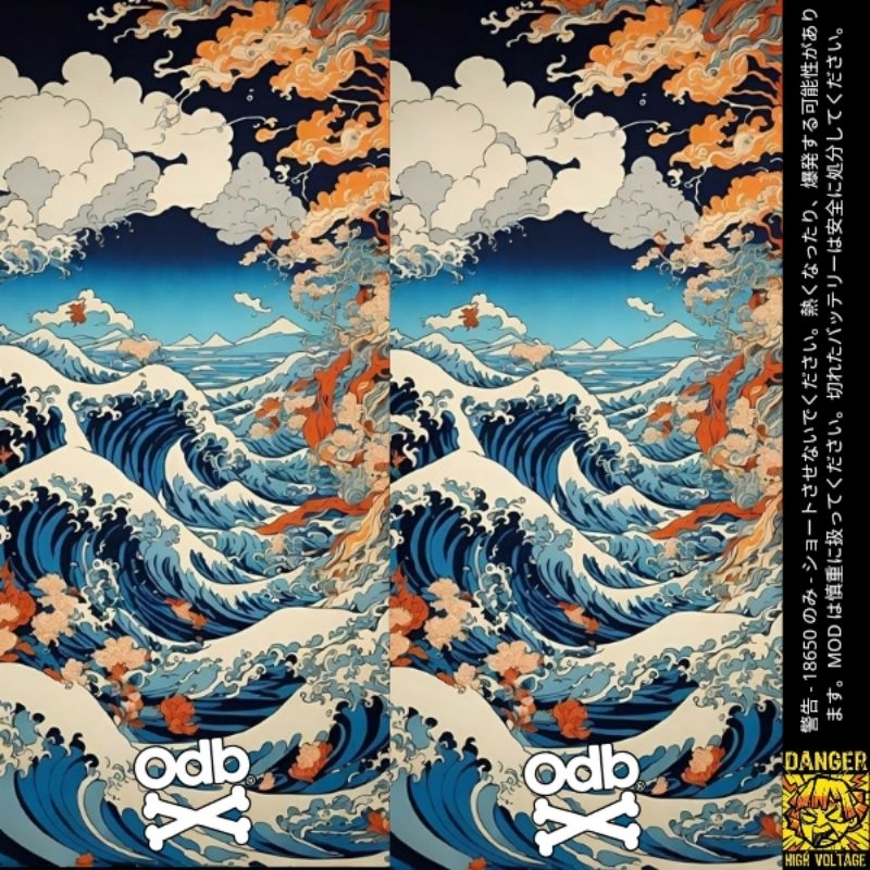 Jaka Custom - Skin Stiker Wrap Baterai 18650 Motif ODB X Kimono Full Desain Untuk Melindungxi Dan Me