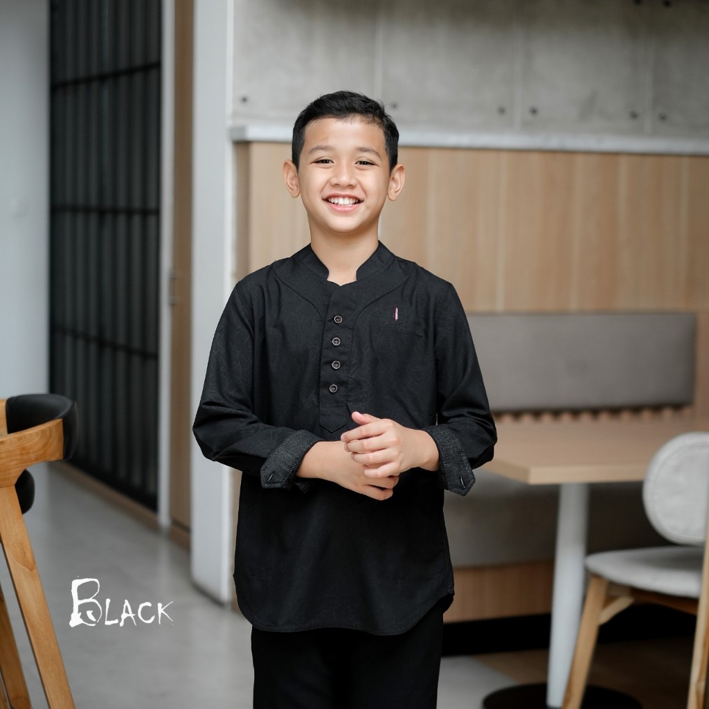 Baju Koko Kurta Anak Elrumi Usia 3-14 Tahun Lengan Panjang motif sultan