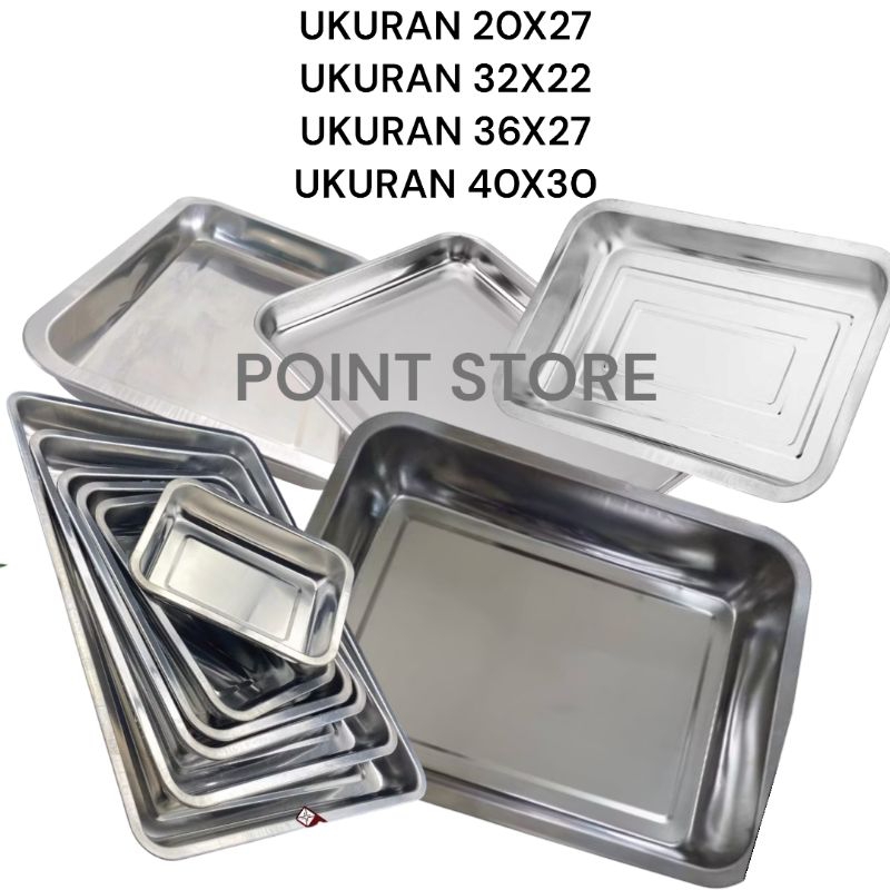 Nampan Stainless Persegi Tebal Baki Kotak Serbaguna Stainles Tatakan Saji