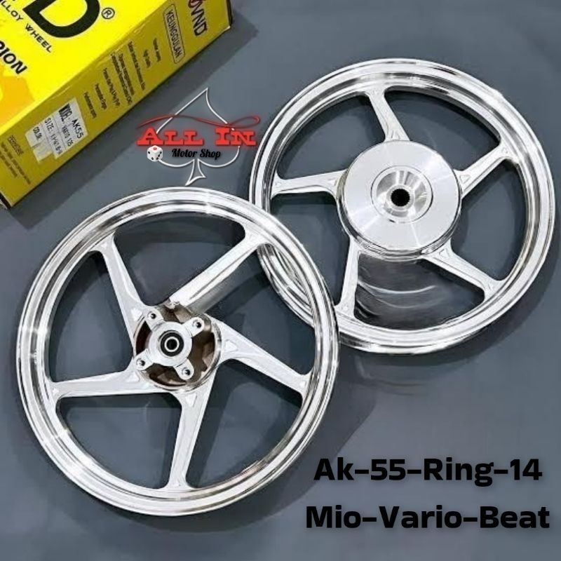 VND VELG RACING AK 55 160X14-185X14 MIO SPORTY SMILE SOUL GT MIO J MIO KARBU LAMA CHROME/KRUM