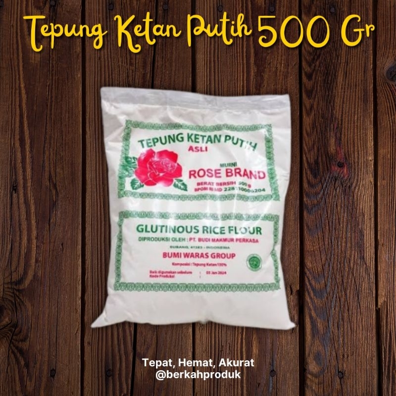 

Tepung Ketan Putih Rose Brand 500 Gram Tepung Olahan