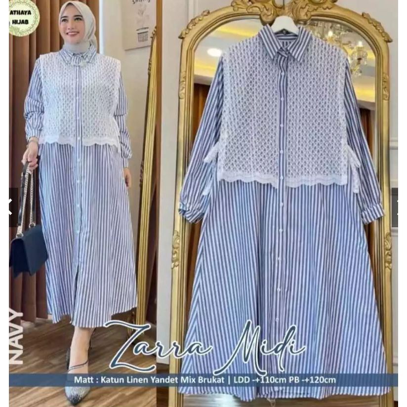 Midi dress salur brukat / zarra mdii dress brukat / MIDI DRESS KATUN SALUR MIX BRUKAT / DRESS MUSLIM