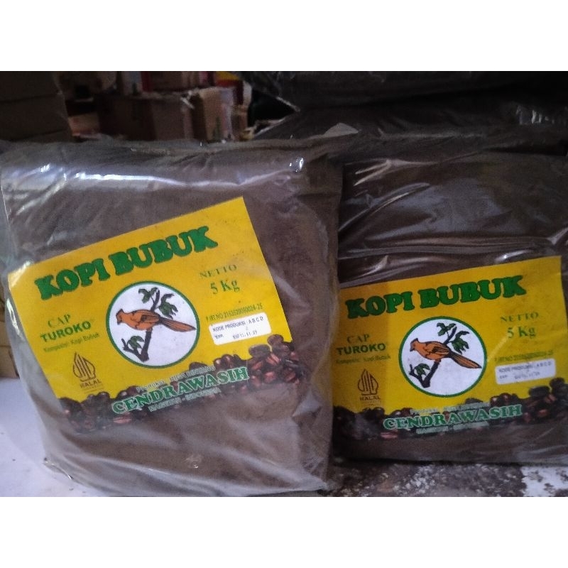 

Kopi Bubuk Hitam 5KG, Kopi Bubuk Giras, Kopi Hitam Burung Cendrawasih Murah