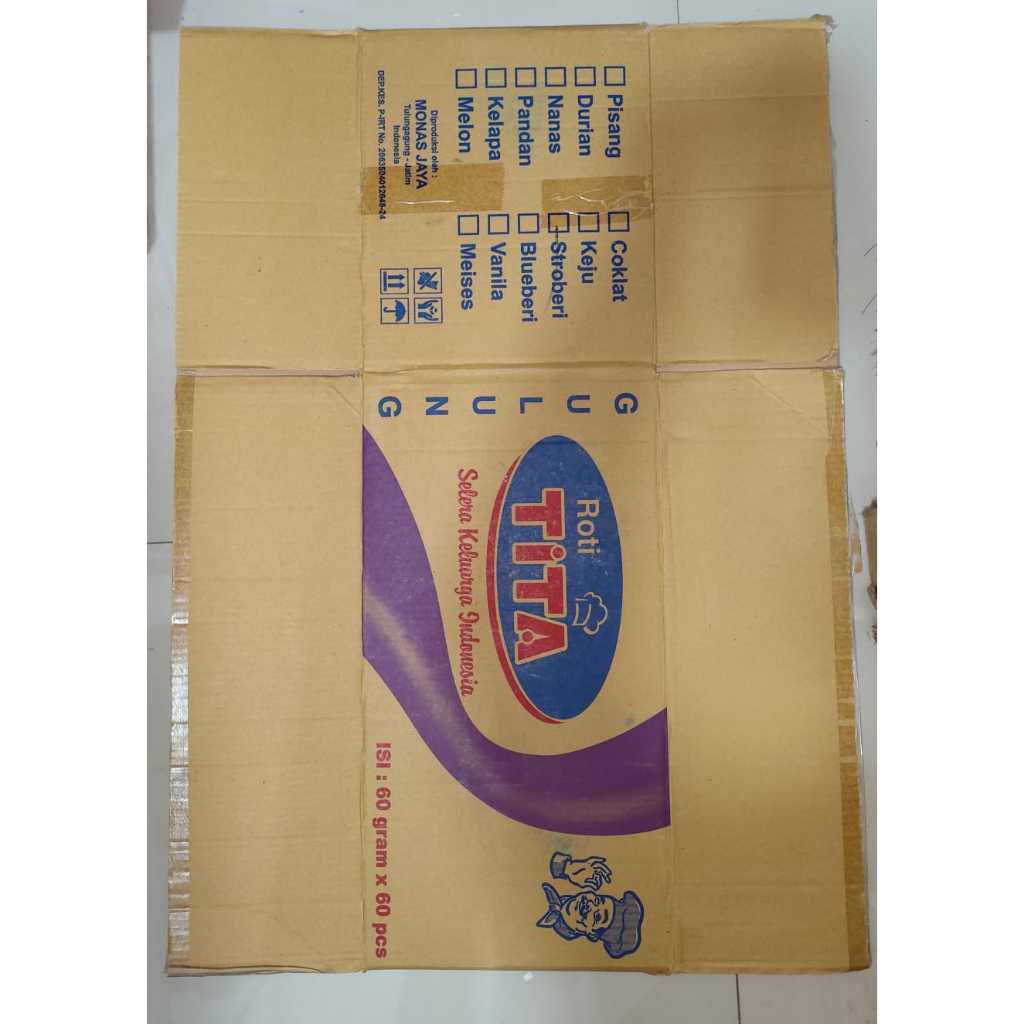 

Kardus dus box karton bekas roti TITA dll ukuran besar 52x32x27cm