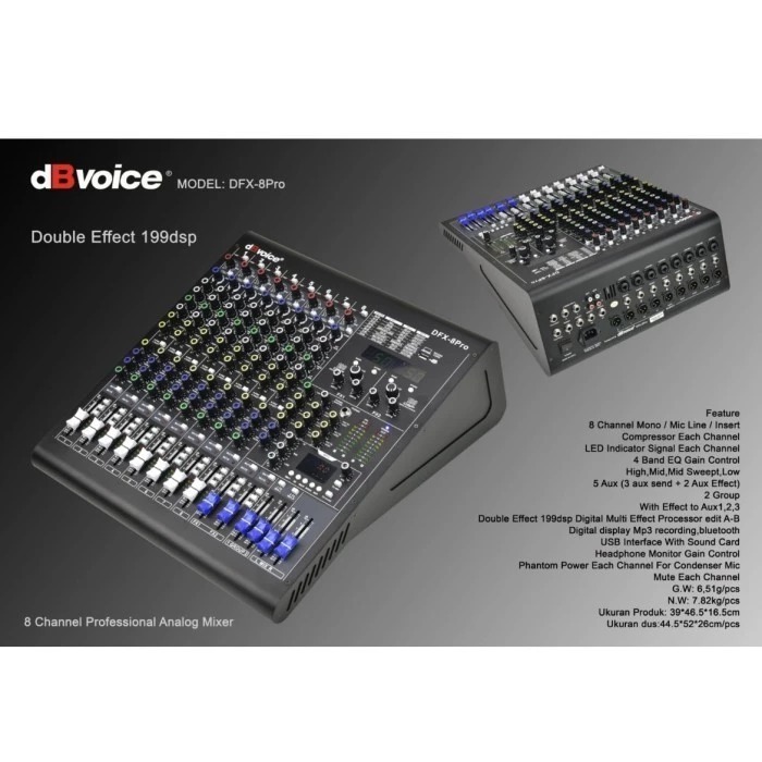 Mixer Audio dBvoice DFX 8PRO DFX 8 PRO DFX8PRO 8CH NEW DOUBLE EFFECT DB VOICE