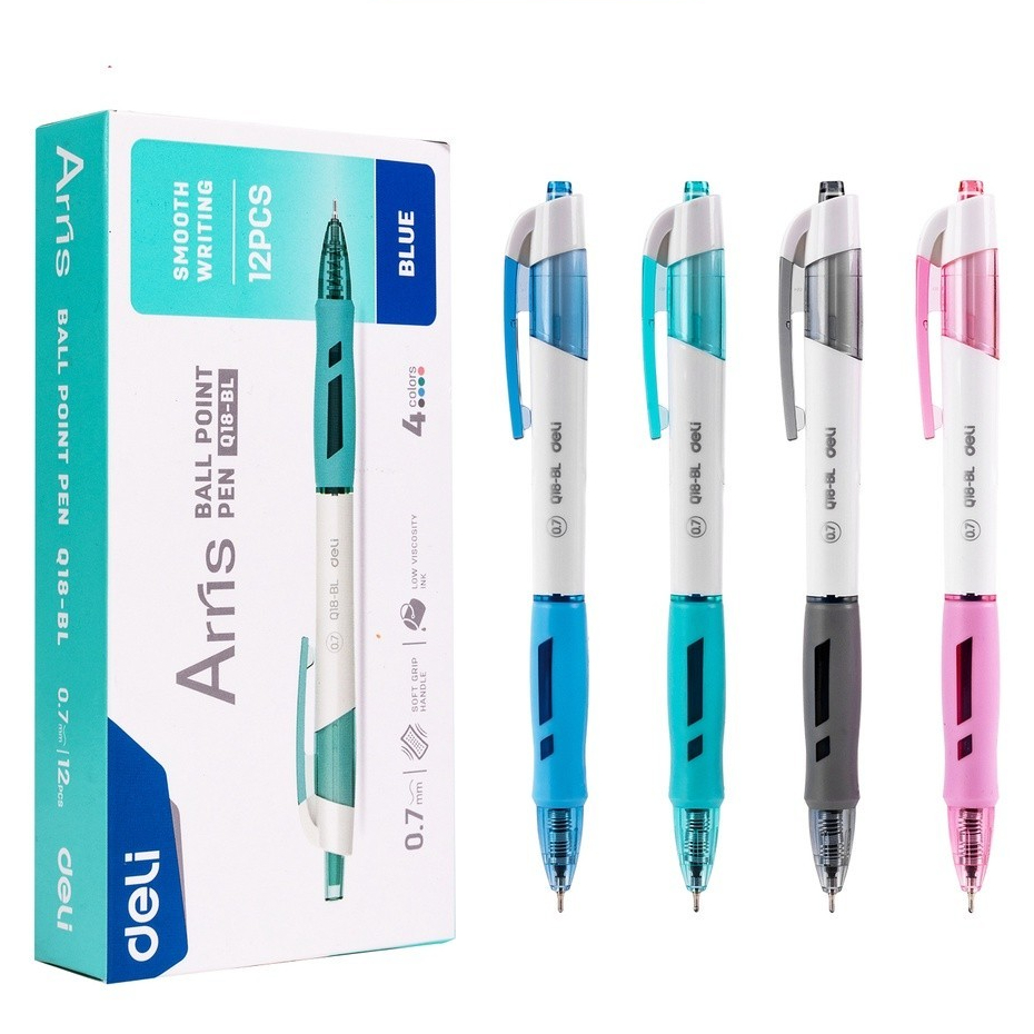

DELI - EQ18-BL Ballpoint Retractable / Pulpen Cetek Tip 0.7 mm Tinta Biru