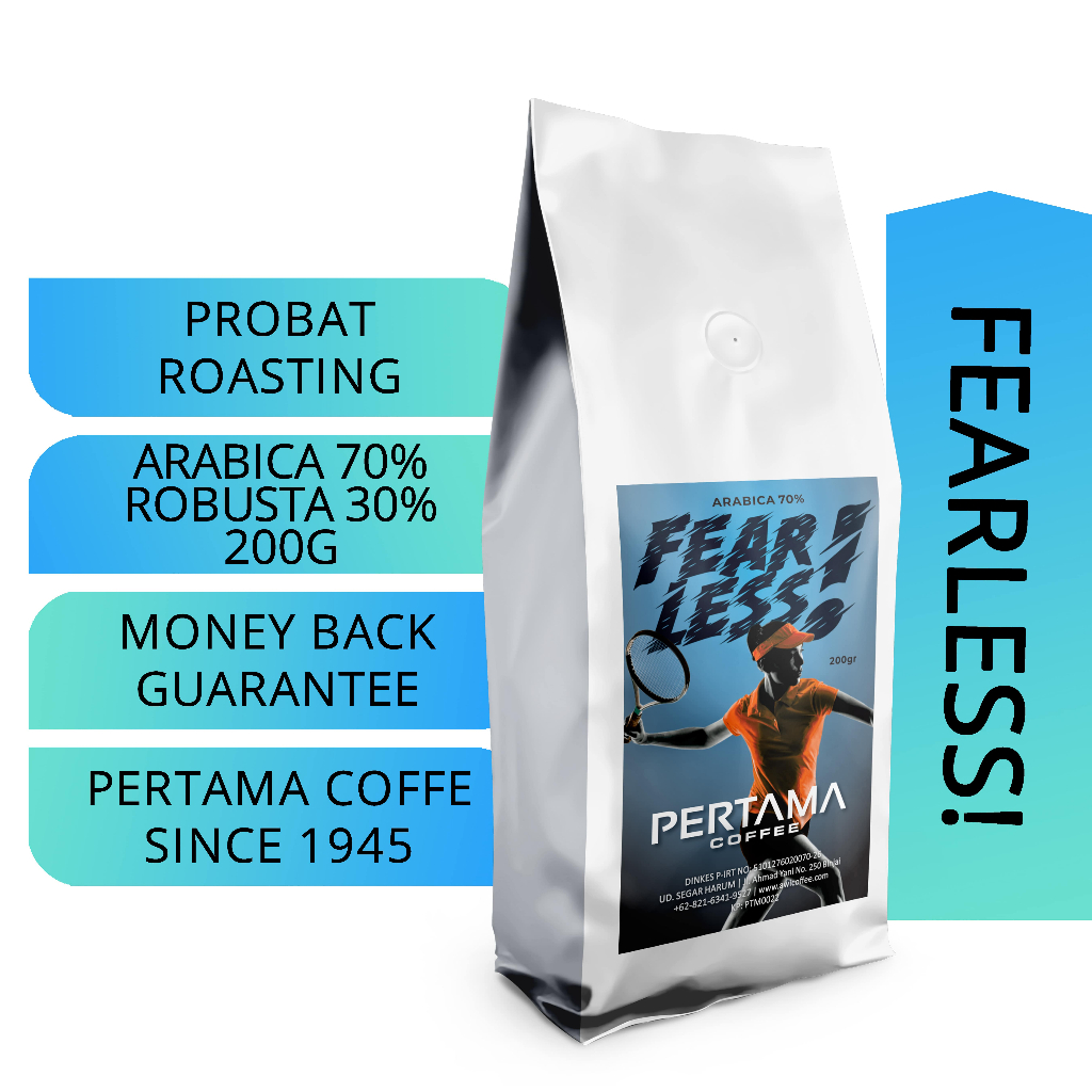 

Kopi FEARLESS! 200gr 70% Arabica - 30% Robusta | PERTAMA COFFEE