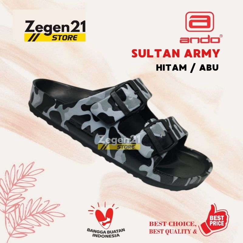 ANDO SULTAN ARMY Sandal Casual Pria Dewasa Sendal Slop Ando Original