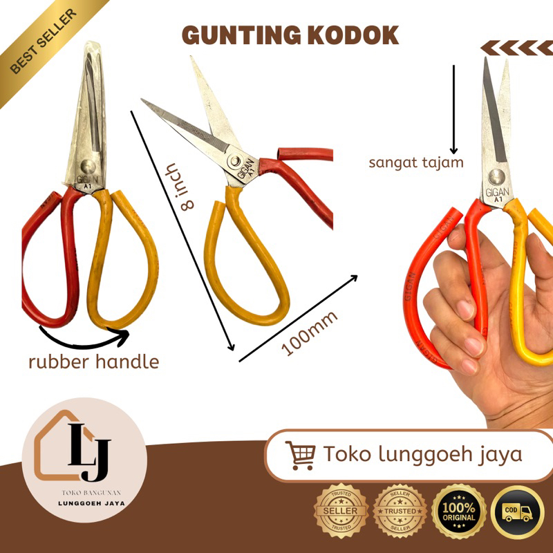 

GUNTING KODOK - Gunting Potong Seng Kertas / Gunting Bahan Kain Jahit Tailor / Gunting kain / gunting kodok/ gunting merah/ gunting seng