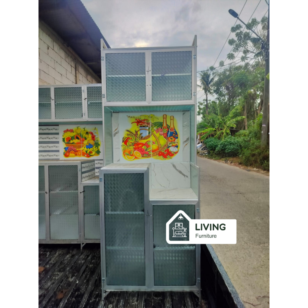 Rak Piring 2 Pintu Mini / Rak Piring Minimalis Murah / Rak Piring Alumunium