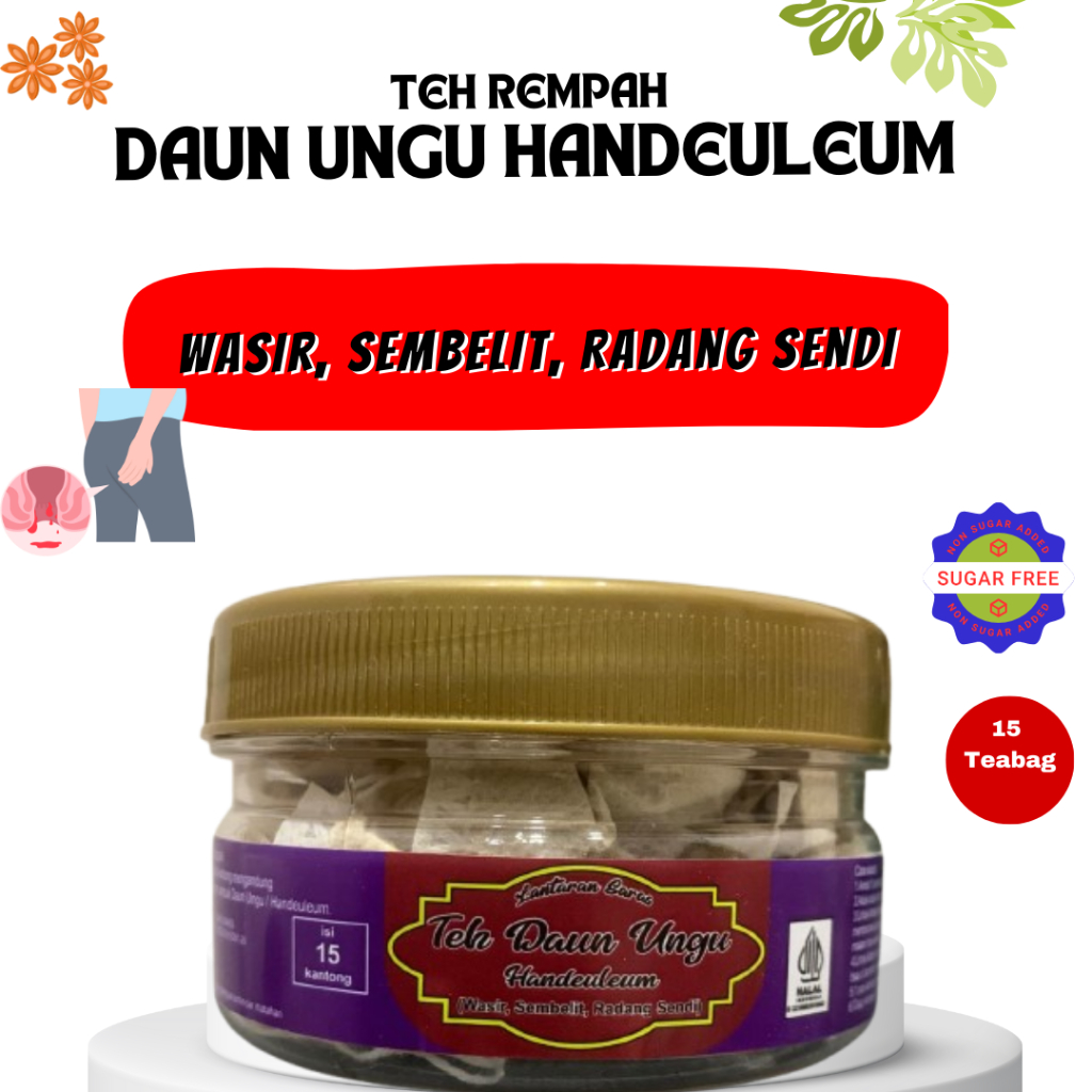 

Teh Rimpang Daun Ungu Handeuleum Teh Celup Daun Ungu ( Wasir, Sembelit, Radang Sendi)