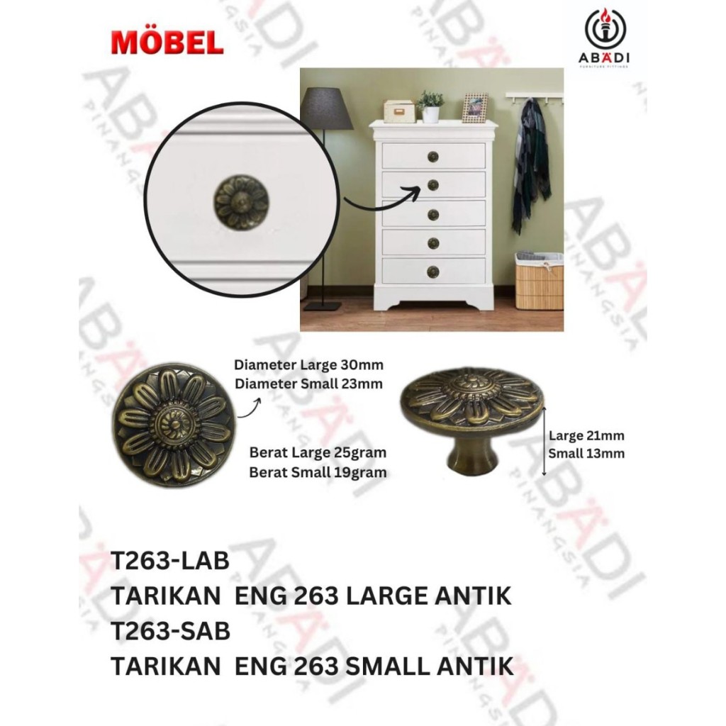Tarikan Pintu Lemari Handle Minimalis Gagang Tarikan 263 ANTIK