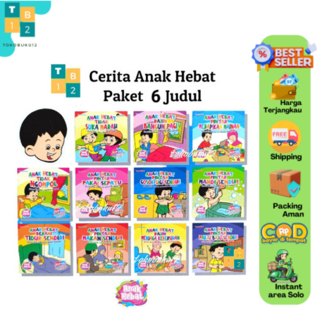 Buku Cerita Anak Hebat Mandiri Bilingual - Paket 6 Buku AHE Mandiri
