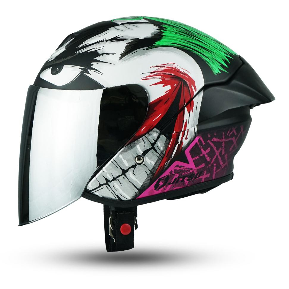 PROF'S Jitsu Helm Half Face Joker Hitam Gloss