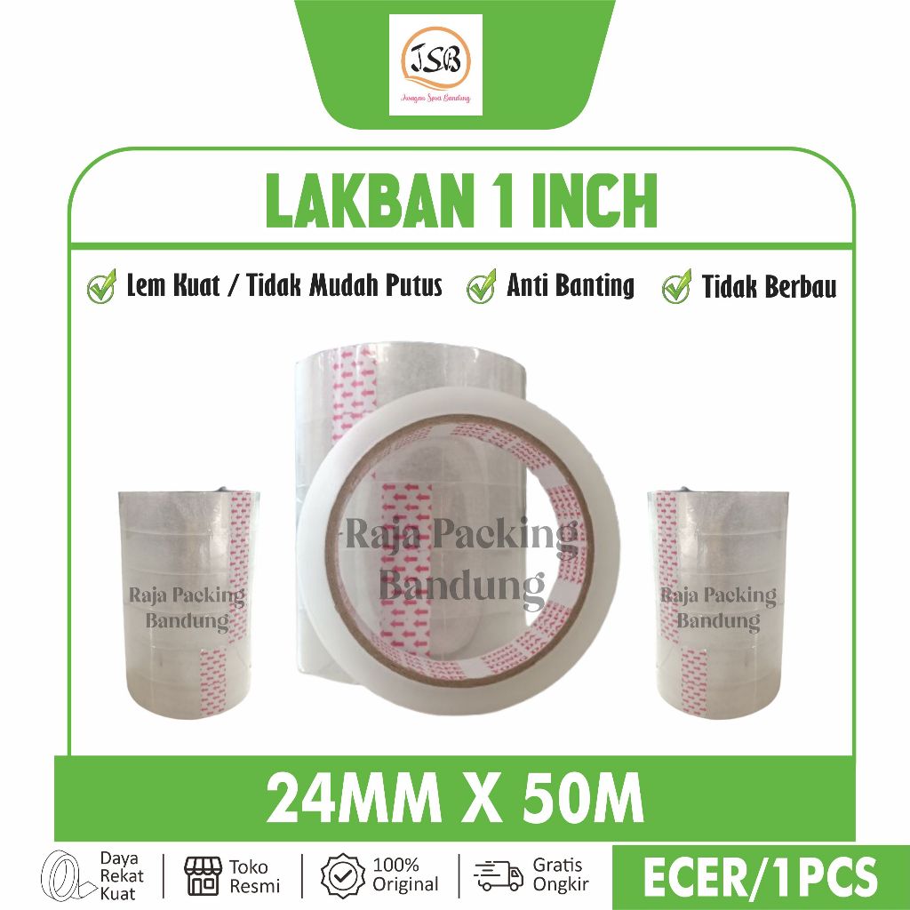 

Lakban Bening 1 inci (24mm x 50yd) original | Selotip Murah | Lakban 1 inch | Selotip Kecil | Lakban 1 inci | Selotip Bening | Lakban Kecil