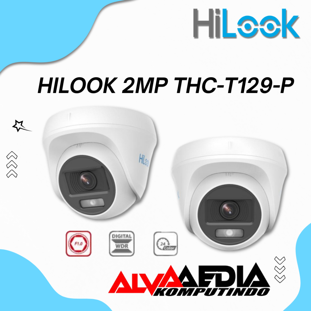 CAMERA CCTV HILOOK 2MP COLORVU BERWARNA DALAM GELAP INDOOR OUTDOOR
