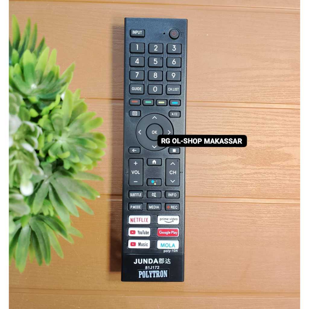 Remot Remote TV Polytron LCD LED Android Smart TV 81J172 81J208 IR Non Voice