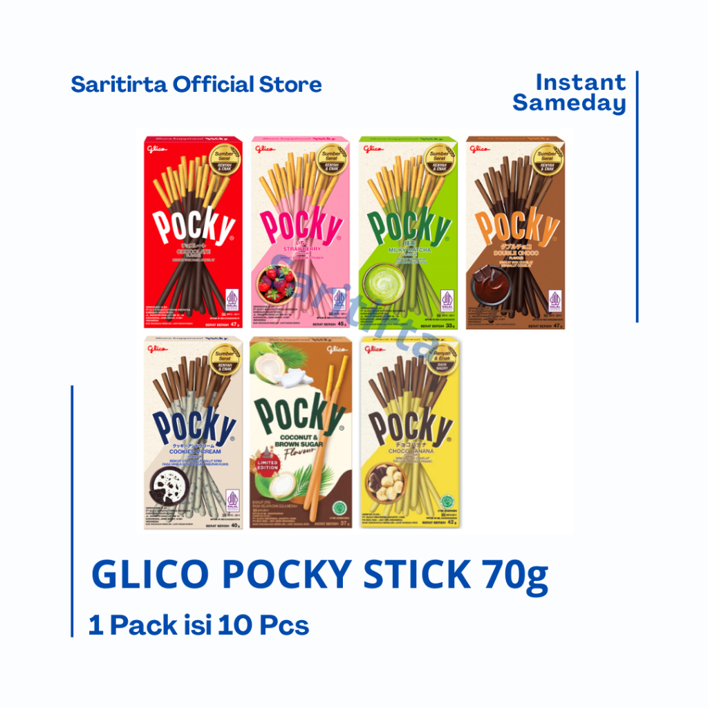 

Glico Pocky Stick All Variant 1 Pack isi 10 Pcs