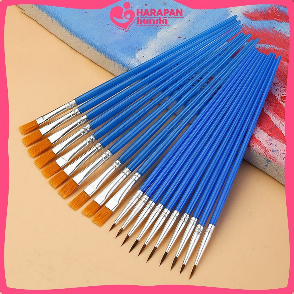 

Paint Brush Nilon Ujung Pointed dan Flat / Kuas Lukis Lancip Datar Art / Brush Cat Minyak Akrilik Harapan Bunda A98
