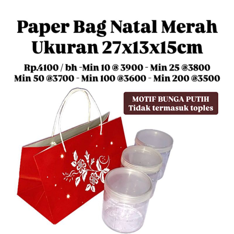 

Paper Bag IMLEK DAN NATAL Merah Ukuran 27x13x15cm