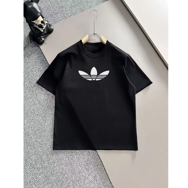 Adixin kaos oversize wanita Adidas print pattern T-shirt Baju Atasan Wanita Terbaru 100% Cotton