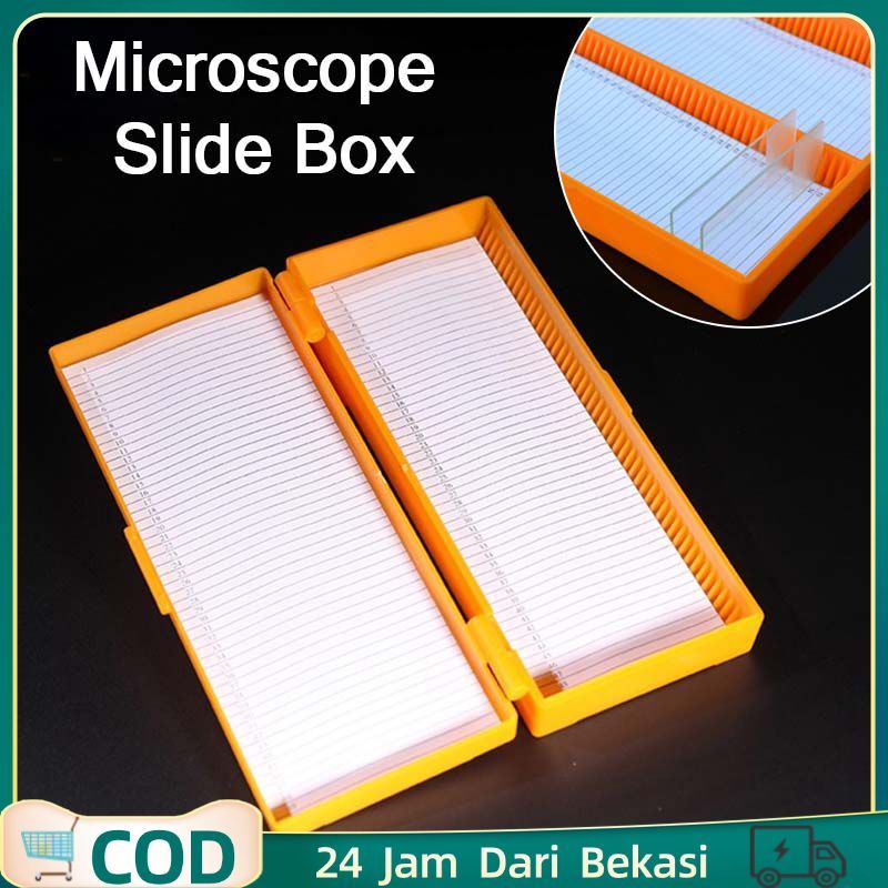 Microscope Slide Box Isi 50 Objek Glass Mikroskop Kotak Geser Mikroskop Pvc Slide Box