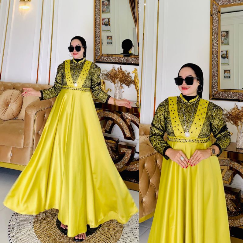 gamis satin velvet kinanti