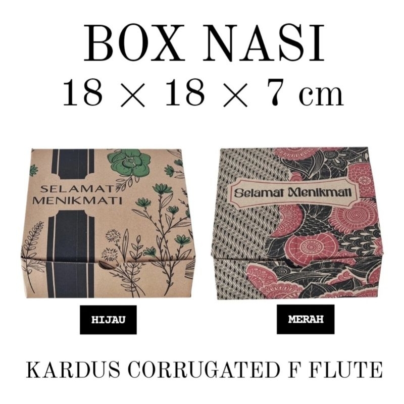 

(MIN ORDER 25 PCS) BOX CATERING F FLUTE 18x18x7 / DUS NASI / KOTAK TAKEAWAY