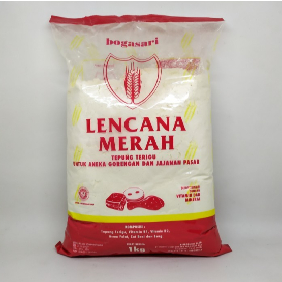 

Tepung Terigu Bogasari Lencana Merah 1kg