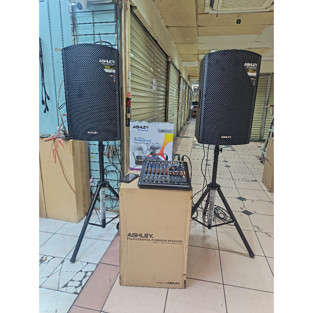 paketan speaker ashley AR 500, mixer ashley dan mic wireles ashley