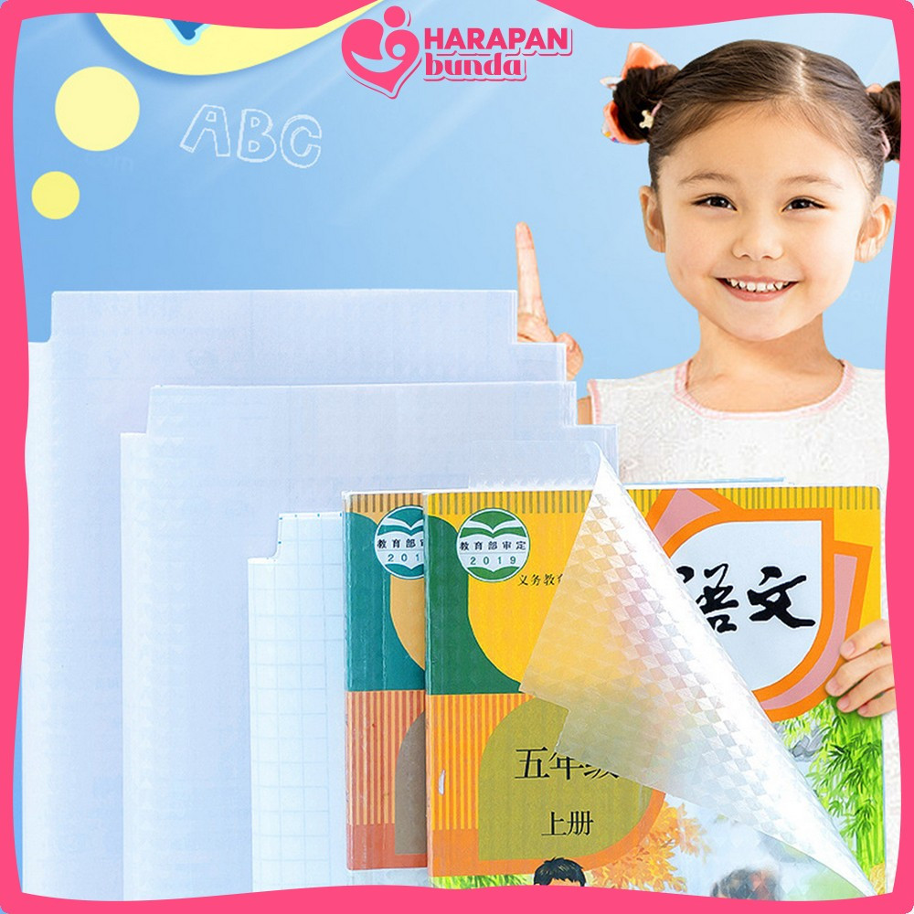 

Pelindung Buku Tulis Plastik Isi 10 Lembar Stiker PVC Tahan Air / Sampul Buku Tulis Anak Sekolah Harapan Bunda A101