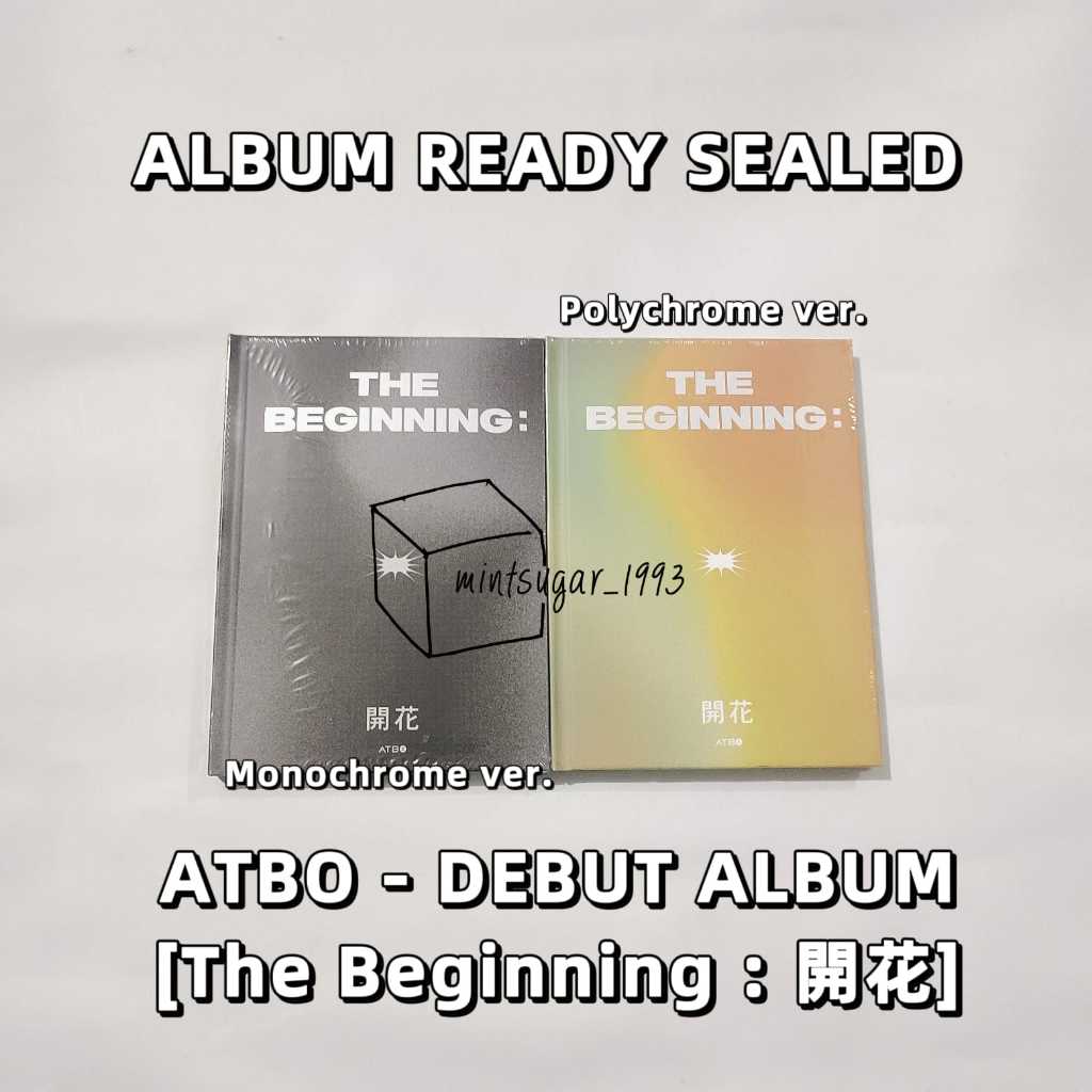 [ READY STOCK SEALED NEW OFFICIAL ] ATBO - DEBUT ALBUM [ The Beginning : 開花 ] ( Monochrome Ver. + Po