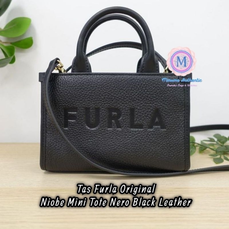 FURLA Tas Furla Original Niobe Mini Tote Nero Black Leather