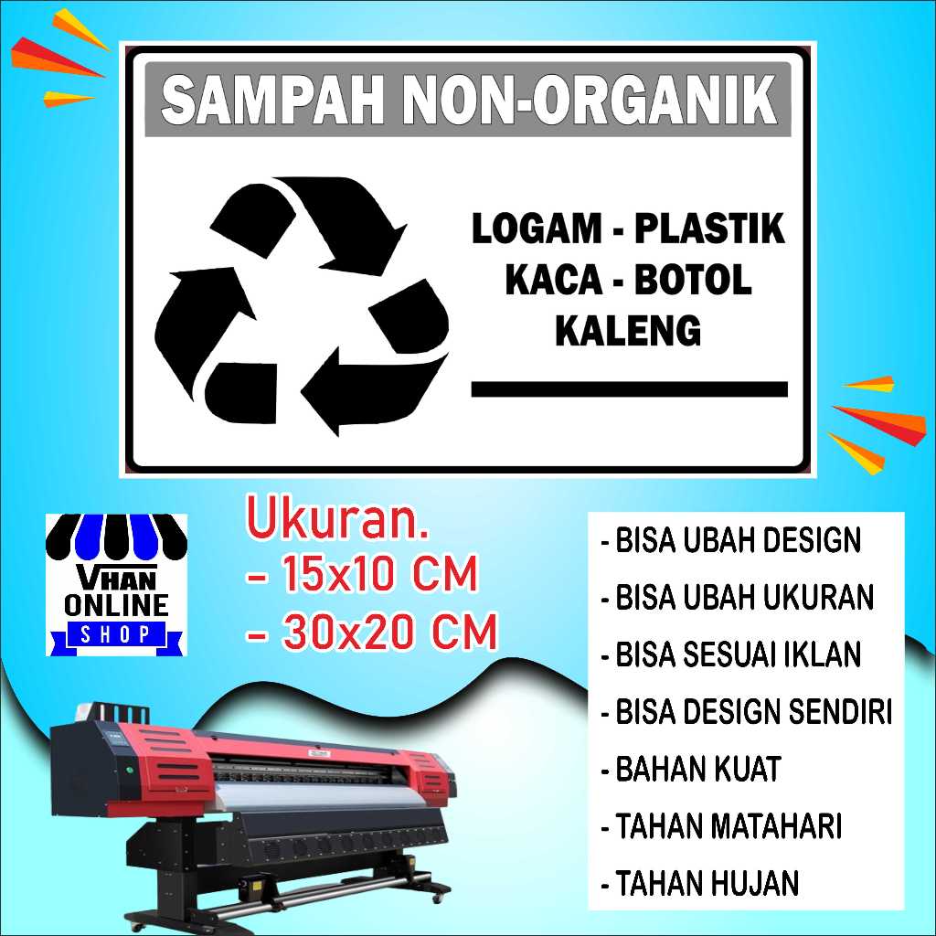 

Cetak Sticker Sampah Non Organik Bahan Cerah Putih
