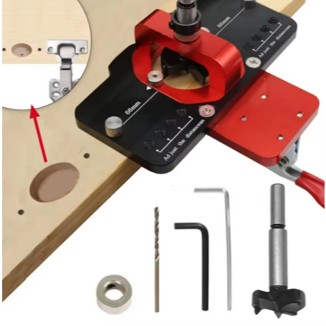 SOF Alat Panduan Pengeboran Lubang Kayu Penentu Lokasi 35mm / Engsel Boring Jig dengan Perlengkapan 