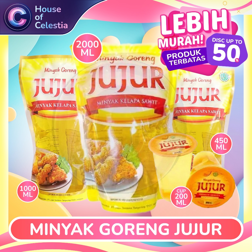 

MINYAK GORENG JUJUR GELAS 200 ML POUCH 450 ML 1 LITER 2 LITER