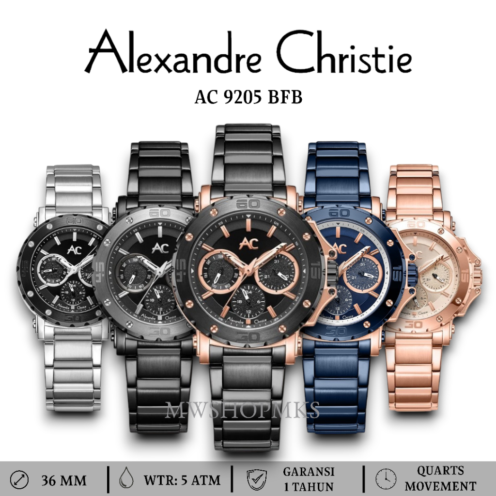 Jam Wanita Alexandre Christie AC9205 AC 9205 Stainless Original Garansi Resmi Alexander Christi