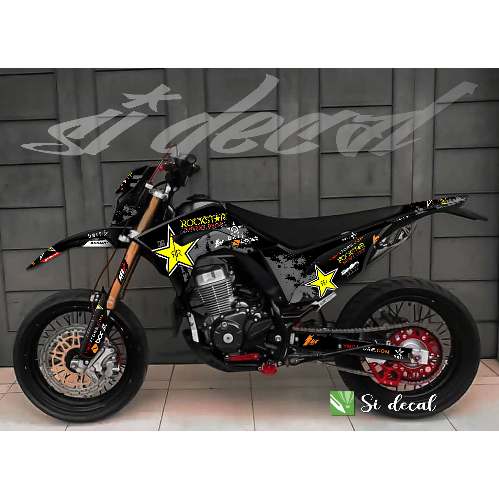 stiker custom ROCKSTAR decal crf 150L free request variasi decal bagus keren terjangkau