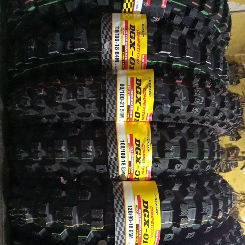 ban trail Dunlop dgx-01 ring 18/21 ukuran 100-100/18,110-100/18,120-90/18 dan 80-100/21