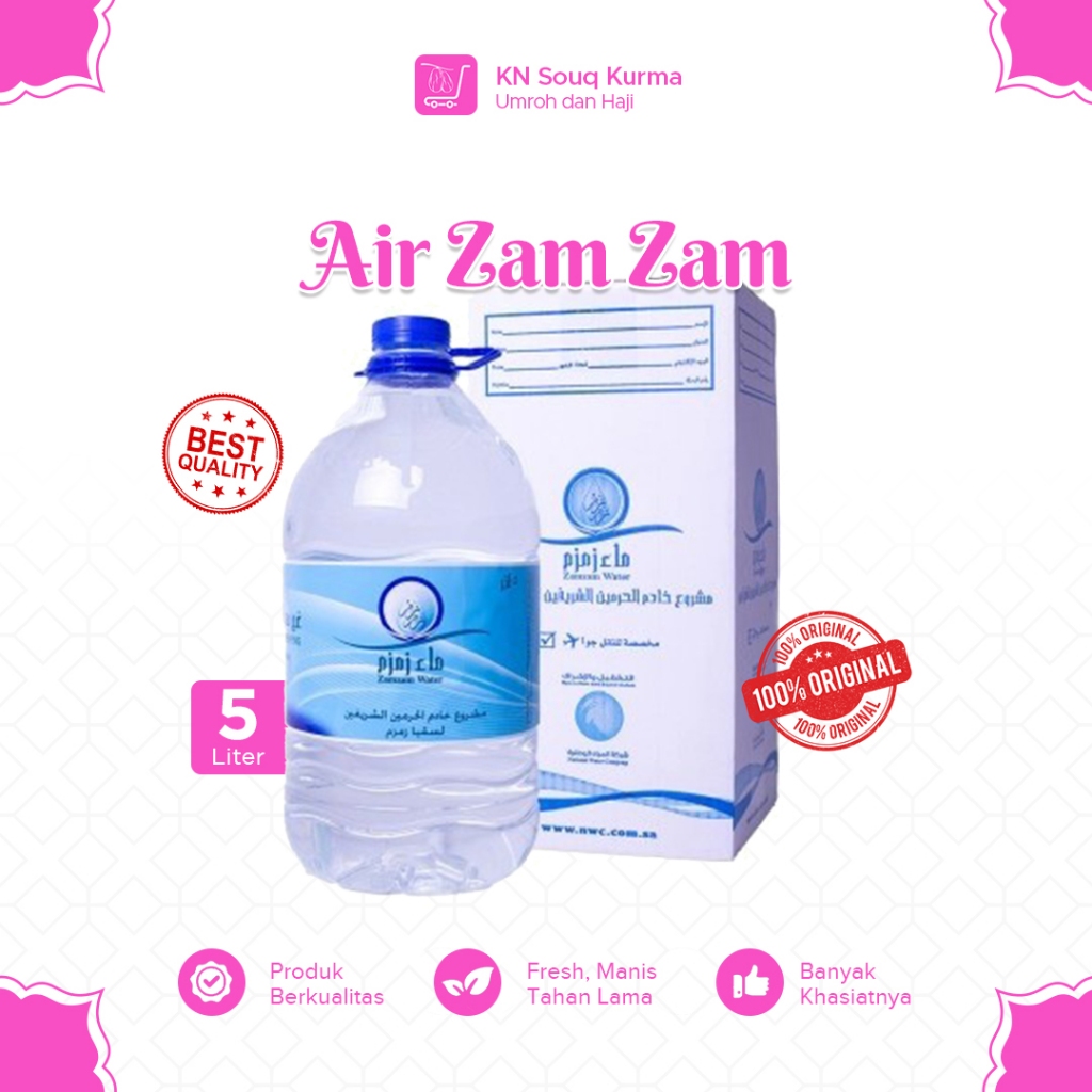 

Air Zam Zam Original 5 Liter - 100% Asli Mekkah & Ada Barcode - Oleh Oleh Haji dan Umroh