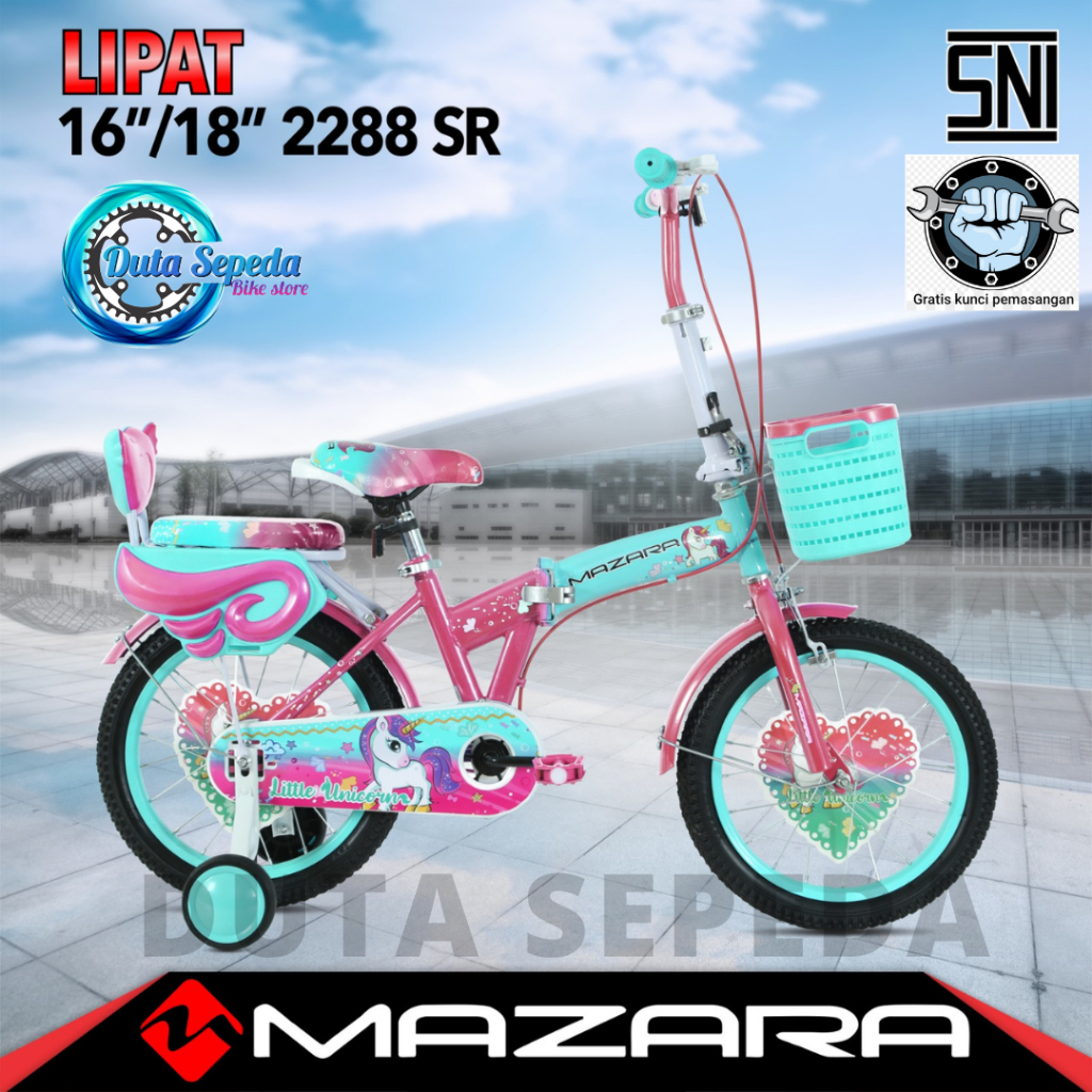 Sepeda Lipat Anak Ukuran 16 dan 18 Inch Usia 5 - 12 Tahun