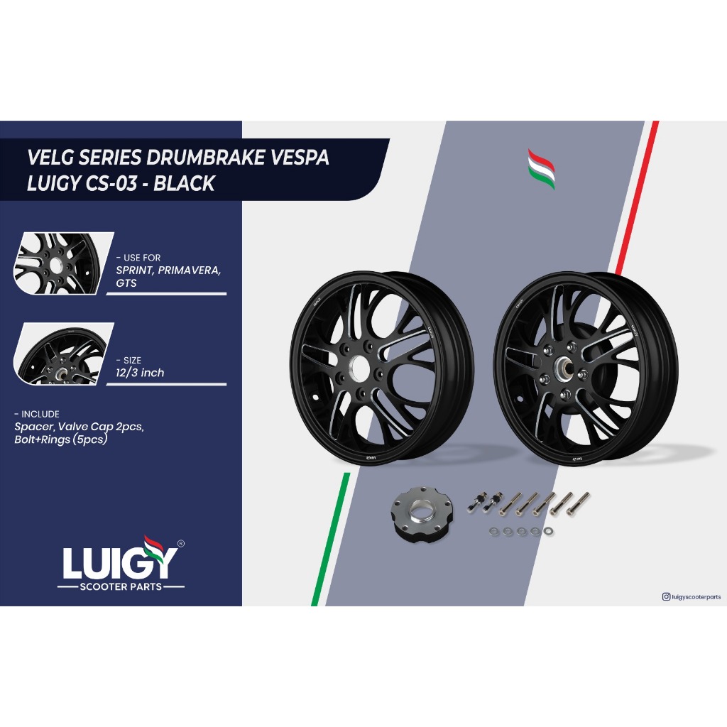 Velg Vespa Matic Sprint Primavera Gts Drumbrake CS 03 Luigy
